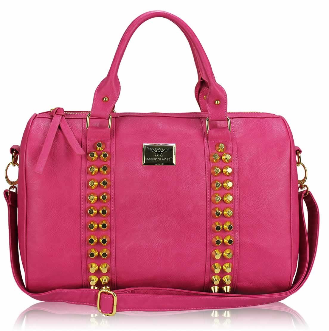 wholesale bag - L.S Fashion Pink Stunning Studded Barrel Bag With Long ...
