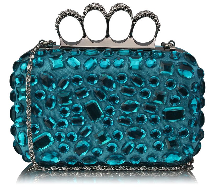 Wholesale & B2B Turquoise Skull Knuckle Rings Clutch With Crystal ...