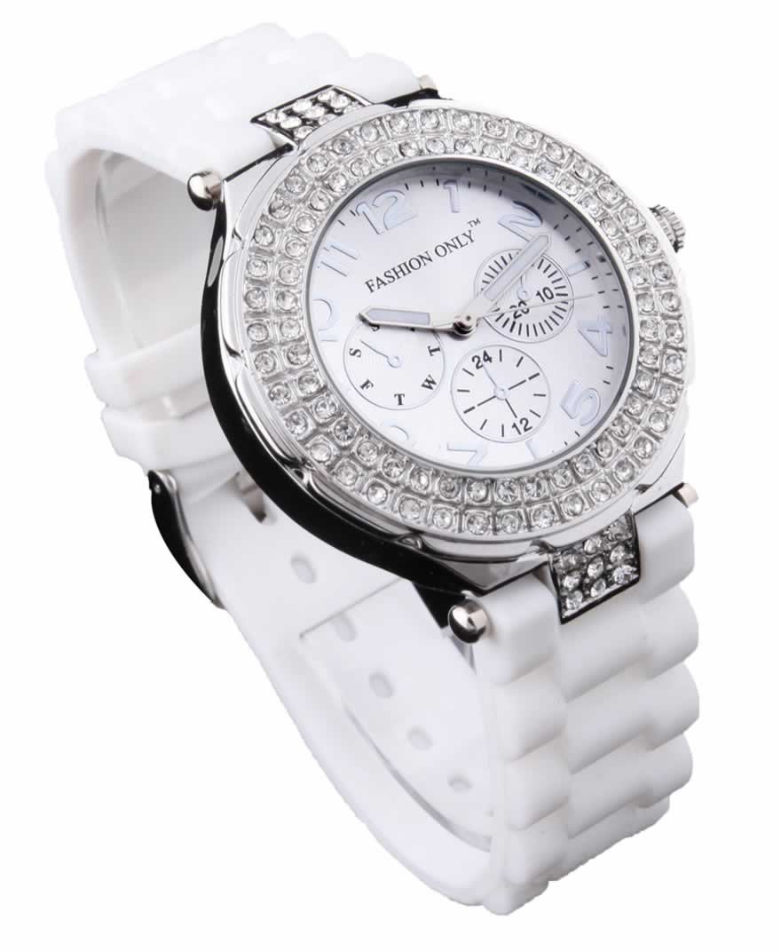 wholesale watches White Womens Diamante Watch