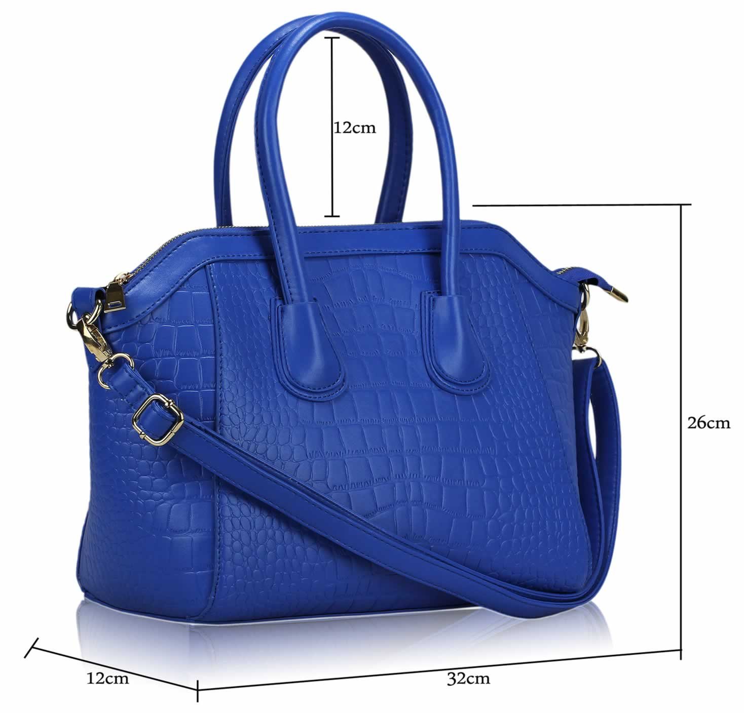 Download Wholesale Blue Mock Croc Satchel