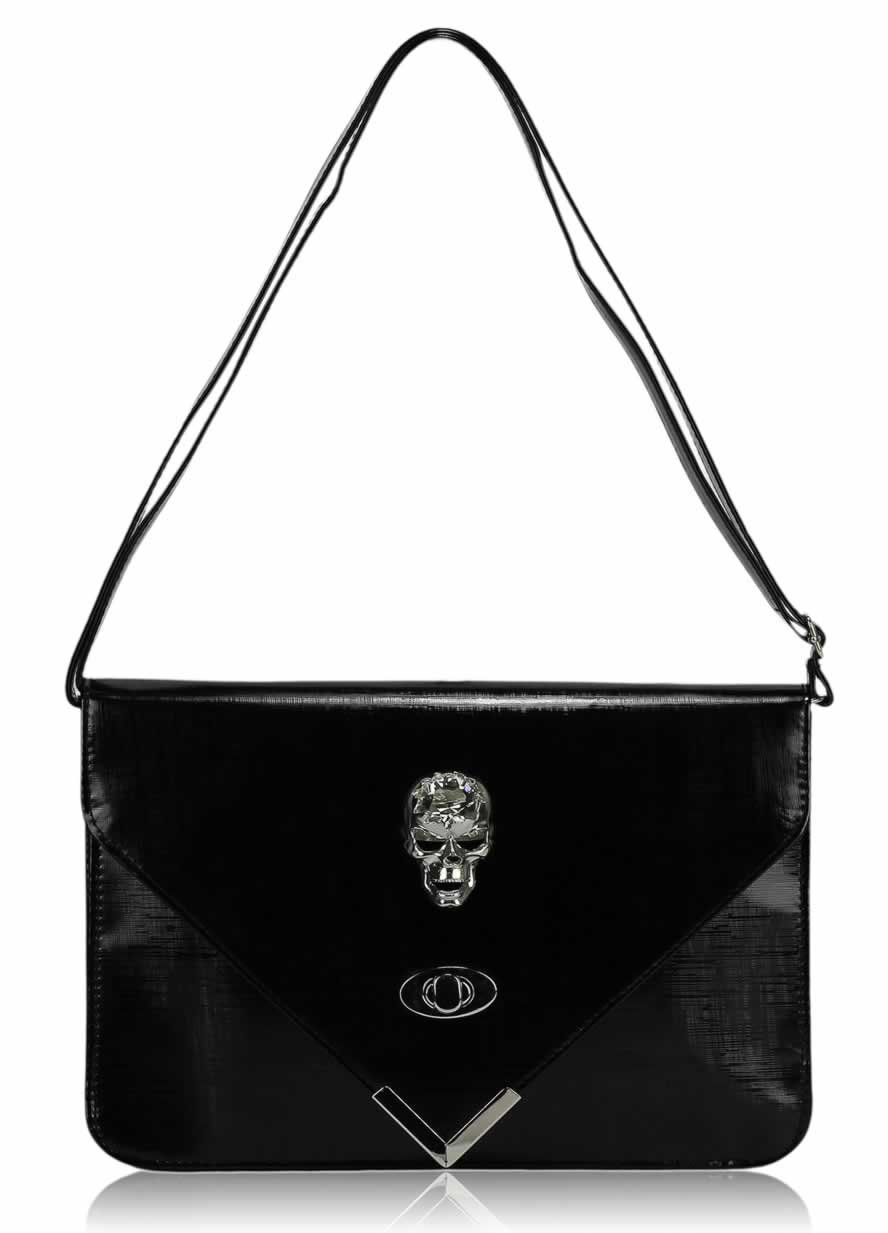 black skull clutch