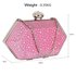LSE00285 - Pink  Rhinestone Studded Hard Box Bridal clutch bag