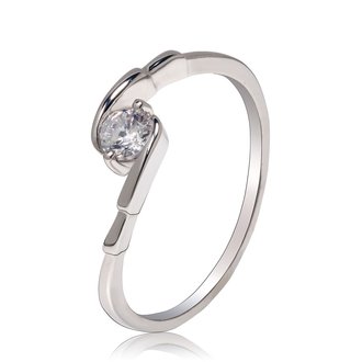 AGR0031 - Silver Sparkle Crystal Engagement Ring