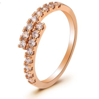 AGR0071 - Gold Crystal Adjustable Fashion Ring