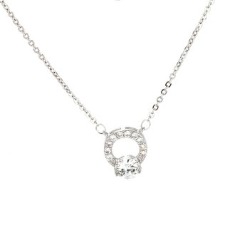 AGN0017 - Sparkling Silver Plated Crystal Necklace