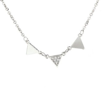 AGN0020 - Sparkling Silver Plated Crystal Triangle Necklace