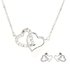 AGNE013 - Silver Intertwined Hearts Necklace & Earrings Jewelry Set