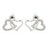 AGNE013 - Silver Intertwined Hearts Necklace & Earrings Jewelry Set