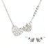 AGNE014 - Silver Two Hearts Necklace & Earrings Jewelry Set