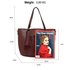 AG00595 - Burgundy Anna Grace Fashion Tote Bag With Tassel