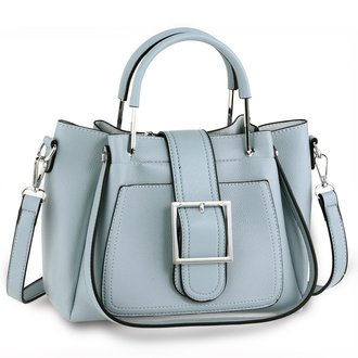 Wholesale Blue Grab Tote bag With Silver Metal Work AG00632