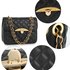 AG00668 - Black Cross Body Bag With Gold Metal Work