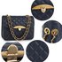 AG00668 - Navy Handbags With Gold Metal Work