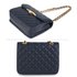 AG00668 - Navy Handbags With Gold Metal Work