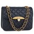 AG00668 - Navy Handbags With Gold Metal Work