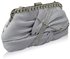 LSE0096 - Silver Crystal Evening Clutch Bag