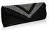 LSE00100 - Black Diamante Evening Clutch Bag