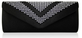 LSE00100 - Black Diamante Evening Clutch Bag