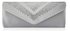 LSE00100 - Silver Diamante Evening Clutch Bag