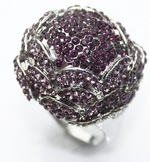 LSR008-Diamante Flower Fashion Ring