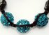 LSB003-Teal Crystal Disco Ball Bead Bracelet