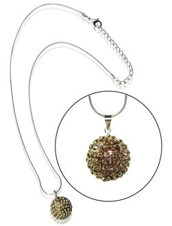 LSN001-Coffee 18mm Sparkling Disco Ball Necklace