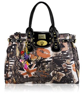 LS4010A - L.S Brown Fashion Tote Bag With Charm