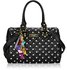 LS7011 - Black Quilted Tote Bag With Crystal Decoration