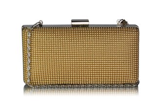 LSE00108 - Gold Hard Case Evening Clutch