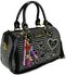 LS7016 - Black Heart Diamante Tote Bag With Charm