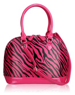 LS6009 - Pink Animal Print Tote Fashion Grab Handbag