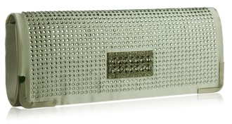 LSE00130 - Ivory Evening Clutch With Crystal Decoration