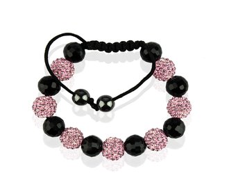 LSB0010-Pink Shamballa Bracelet Crystal-Disco Ball Friendship Bead