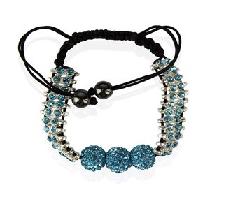 LSB0015-Teal Shamballa Bracelet Crystal-Disco Ball Friendship Bead