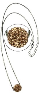 LSN005-Champagne Sparkling Disco Ball Necklace