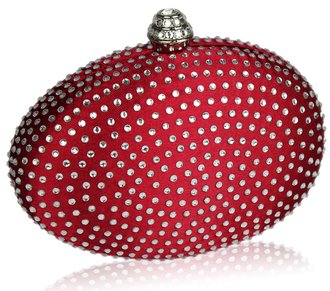 LSE00123 - Red Diamante Hardcase Clutch Bag