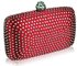 LSE00125 - Red Diamante Hardcase Clutch Bag