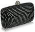 LSE00125 - Black Diamante Hardcase Clutch Bag