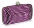 LSE00125 - Purple Diamante Hardcase Clutch Bag