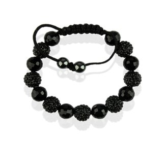 LSB0010-Black Shamballa Bracelet Crystal-Disco Ball Friendship Bead
