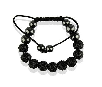 LSB0012-Wholesale & B2B Black Shamballa Bracelet Crystal-Disco Ball Friendship Bead Supplier & Manufacturer