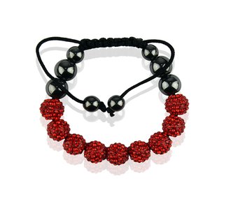 LSB0012-Wholesale & B2B Red Shamballa Bracelet Crystal-Disco Ball Friendship Bead Supplier & Manufacturer