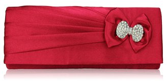 LSE00141- Wholesale & B2B Red Sparkly Crystal Satin Clutch purse Supplier & Manufacturer
