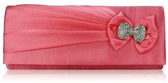 LSE00141- Wholesale & B2B Pink Sparkly Crystal Satin Clutch purse Supplier & Manufacturer