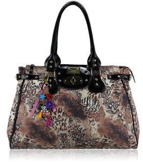 LS4013 - Brown Animal Print Tote Fashion Bag