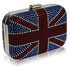 LSE00156- Wholesale & B2B Women's Teal Union Jack Box Clutch Supplier & Manufacturer