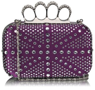 LSE00157- Wholesale & B2B Purple Women's Knuckle Rings Evening Bag Supplier & Manufacturer