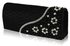 LSE00160-Black Satin Beaded Clutch Bag With Crystal Decoration