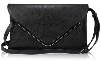 LSE00166 -  Black Large Flap Clutch purse