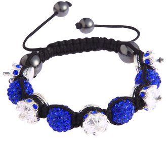 LSB0031-Crown Royal Blue Crystal Disco Ball Bead Bracelet